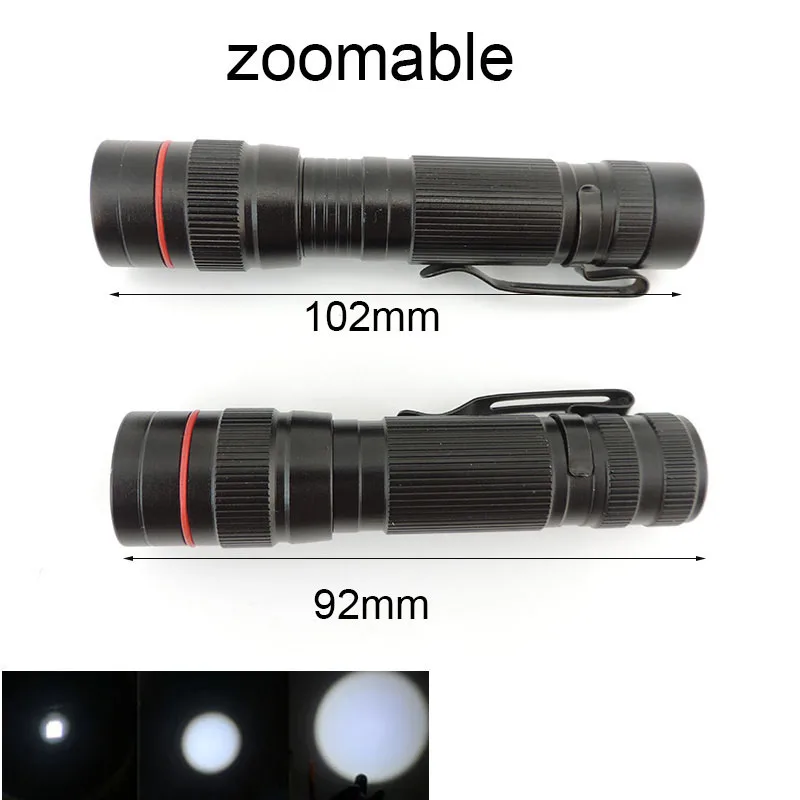 powerful Mini LED Flashlight USB Rechargeable Flash Light zoomable  Tactical small pocket lamp Torch camping AA 14500 battery