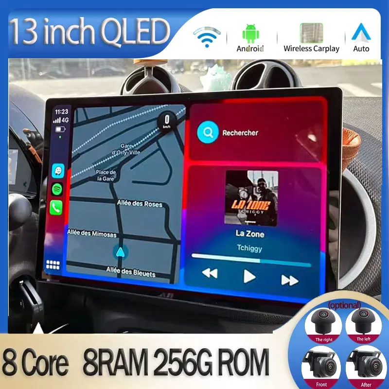 13,1-дюймовый сенсорный экран Android 15 для Mercedes Benz Smart 453 2014-2020, автомобильный радиоприемник, мультимедийный видеоплеер, навигация, GPS, WIFI HD