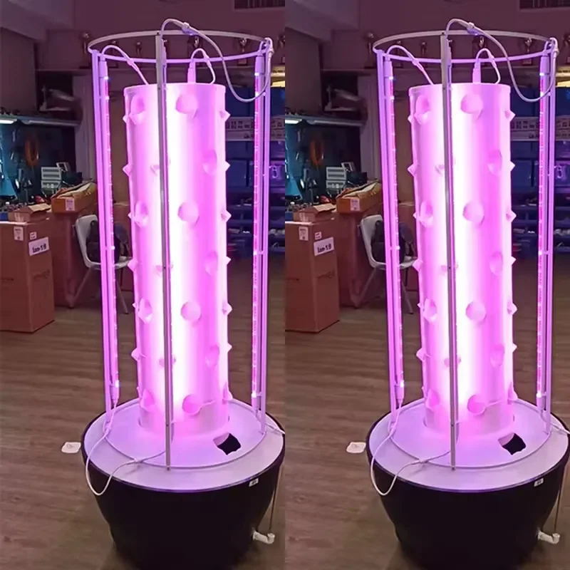 Lyine Food Grade PE Material Smart Hydroponics System Tower Garden for Leafy Vegetables