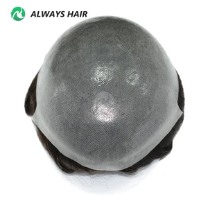 Peruk, saç Hint, peruk ince deri erkek yoğunluk saç, %100 ve %110 1/8 Erkek-insan peruğunun ilk 10 satışı-no. 10