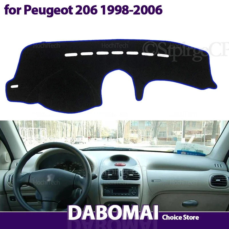 Dashboard Cover Dash Board Mat Carpet Pad Shade Cape Blanket for Peugeot 206 1998 1999 2000 2001 2002 2003 2004 2005 2006