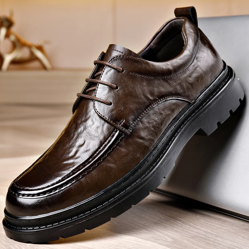 

High quality Mens Leather Shoes fashion Men's Formal Social Male Shoe Casual Business round Toe Luxury Party Designer Shoes Men