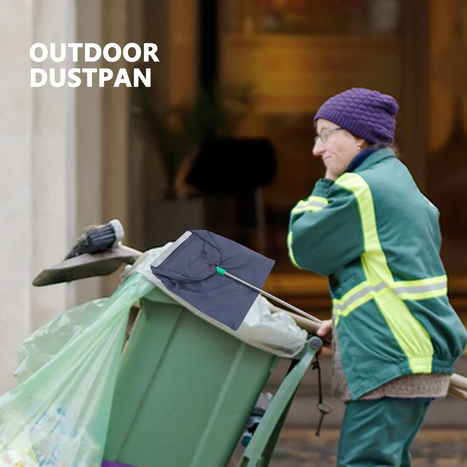 

Dustpan-Type Garden Bag Large Yard Leaf Bags Heavy Duty Leaf Containers Dark Grey Trash Grabber Collector Yard Lawn