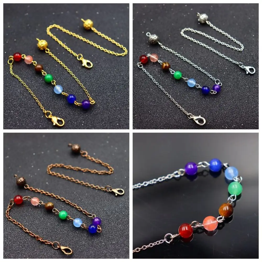 7 Chakra Bead Chakra Bead Chain Silver Color DIY Pendulum Pendant Accessories Gold Color Jewelry Findings