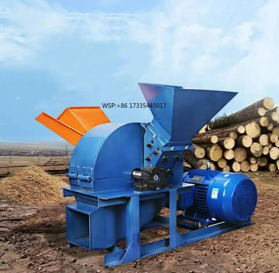 High Productivity Mobile Wood Shredding Branch Crusher 800-1500kg Capacity with Motor for Tree Branch Sawdust Mushroom Wood Chip