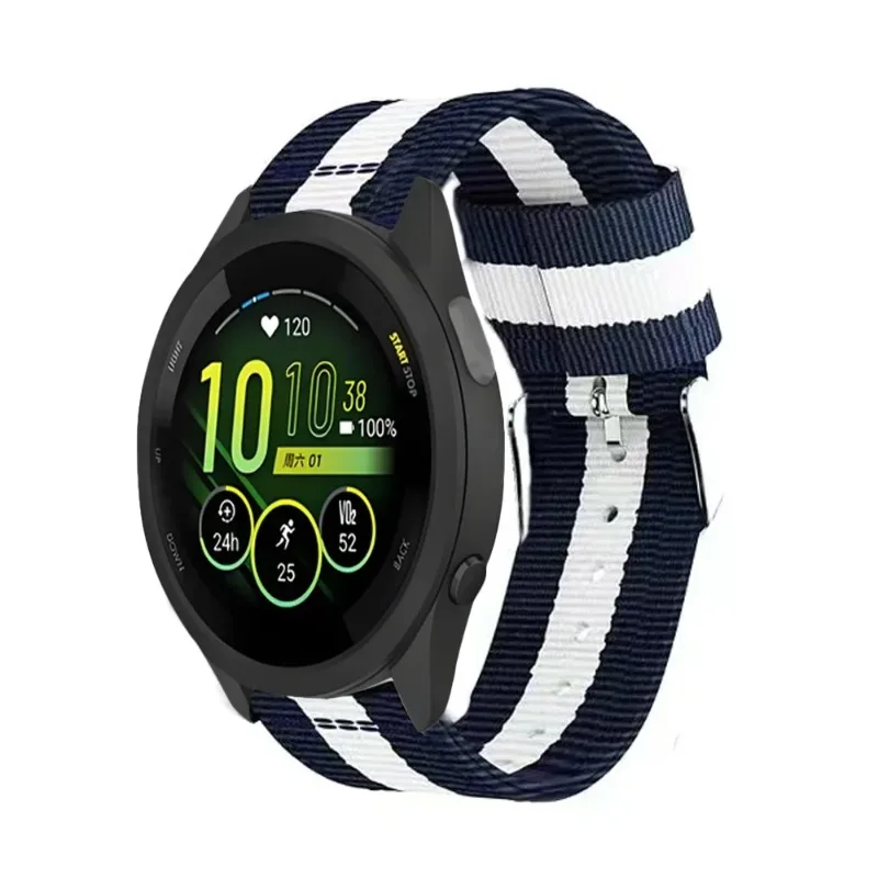 22mm 20mm Nylon Braided Strap For Garmin Forerunner 570 965 265 165 55 970/Venu 4 Bracelet Band For Approach S50-Vivoactive 6-5