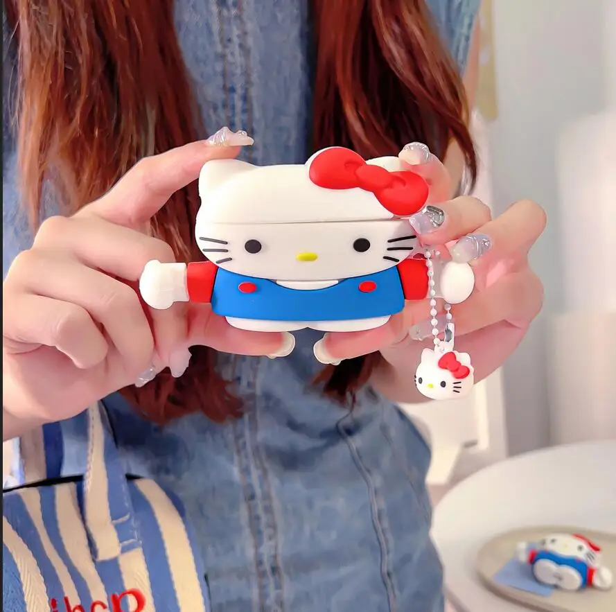 

Hello Kitty Heavy Toy Case For Airpods Case,Silicone Shockproof Protective Earphone Cover For Airpods Pro 2 Case With Keychain