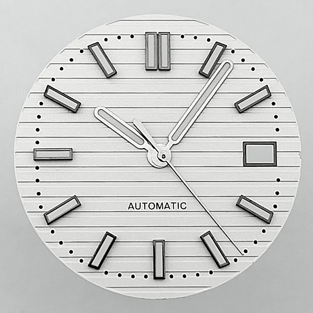 30,7-mm-Zifferblatt für mechanische Uhren, passend für das Uhrwerk 8215, C3 grün leuchtend, Uhrenteile, Zubehör, weiß-schwarze Zifferblätter, Uhrenteile – Detail 2