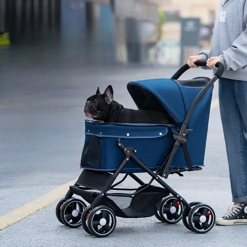 

Reversible pet stroller dog dog cat light foldable out pet stroller small dog stroller