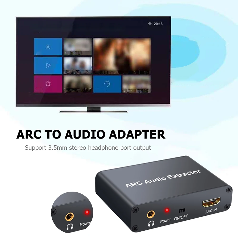 HDMI ARC Audio Extractor DAC Converter Adapter Digital Optical SPDIF Coaxial to Analog 3.5mm L/R Stereo DAC HDMI Audio Converter