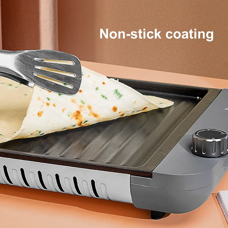 220V Home Electric Oven Smokeless Non-stick Barbecue Electromechanical Hot Plate Barbecue Tool Iron Plate Barbecue Meat Pot