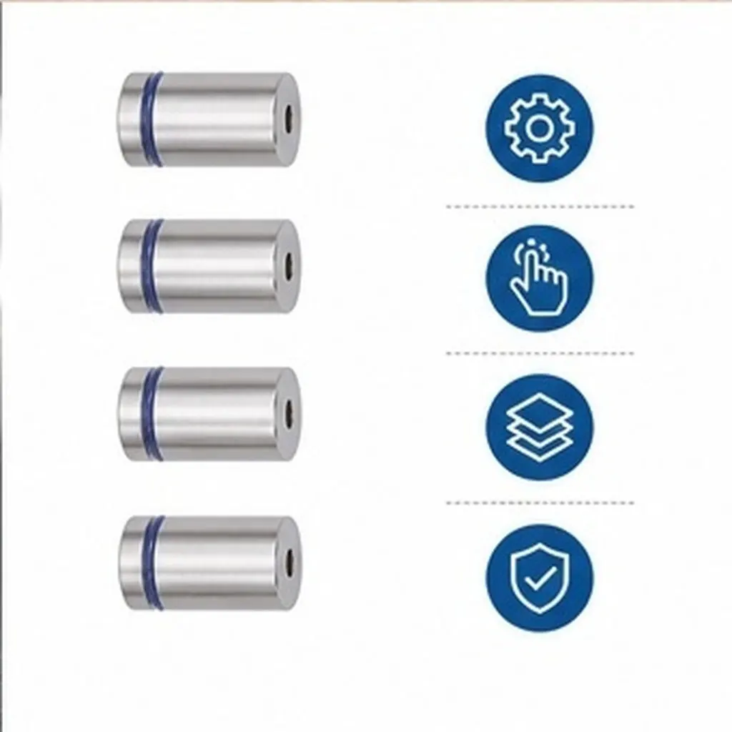 24Pcs Stainless Steel Standoff Screws for Glass Acrylic Wood Walls Advertising Sign Mounting Hardware Display Artwork Poster