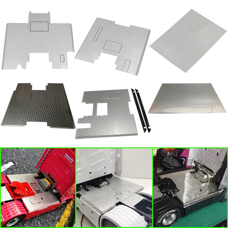 Simulation Metal Skid Plate Modification Board for 1/14 Tamiya RC Truck Car Scania 770s R620 R470 Benz 1851 Man Diy Parts Toys