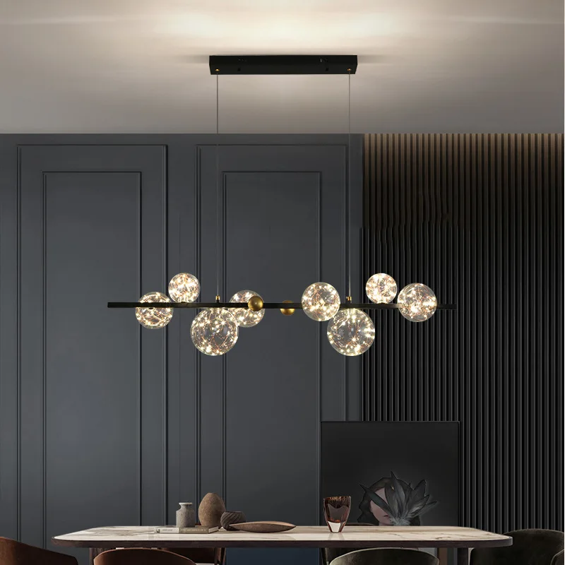 Restaurant Pendant Light Modern Simple Nordic Lamp Dining Bar Luxury Starry Sky Strip Creative Living