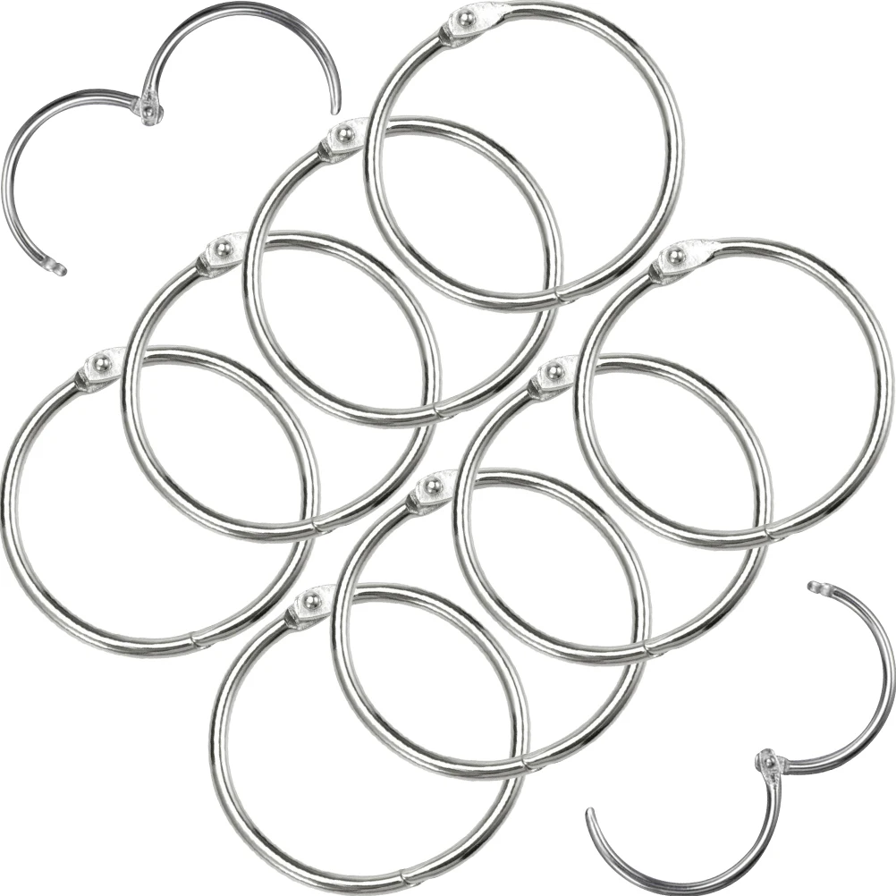 

10 Pcs Binder Rings Book Circle Iron Office School Daily Use Wear Resistant Reusable Document Classification Leaf Open Storage