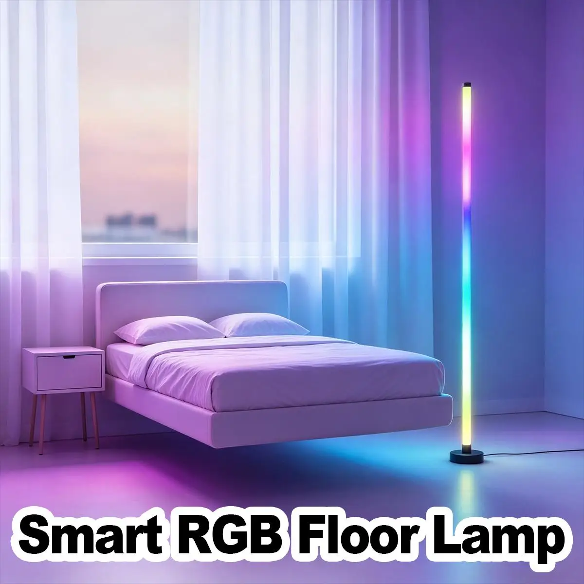 

RGB Floor Lamp Colorful Room Decor Atmosphere Lamp Stand APP Remote Control Music Sync Smart USB Art Living Room Gift Home USB