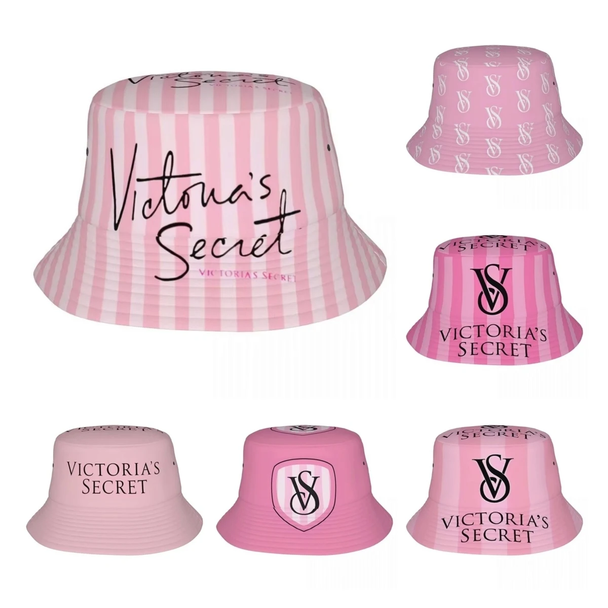 Unisex Bucket Hats VS Victorias Pink Secrett Travel Headwear UV Protection Hiking Fishing Fisherman Hat Ispoti Cap Gifts Idea