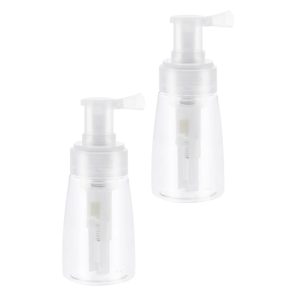 Doitool Plastic Spray Bottle 2Pcs Clear Powder Bottles Empty Body Powder Container Travel Cosmetics Bottles Refillable