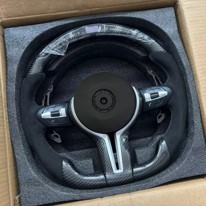 LED Perforated Leather Forged Carbon Steering Wheel For BMW F20 F22 F30 F32 F34 F36 F80 M3 F10 F11 F82 M4 F15 X5 F25 X3 F26 view 6