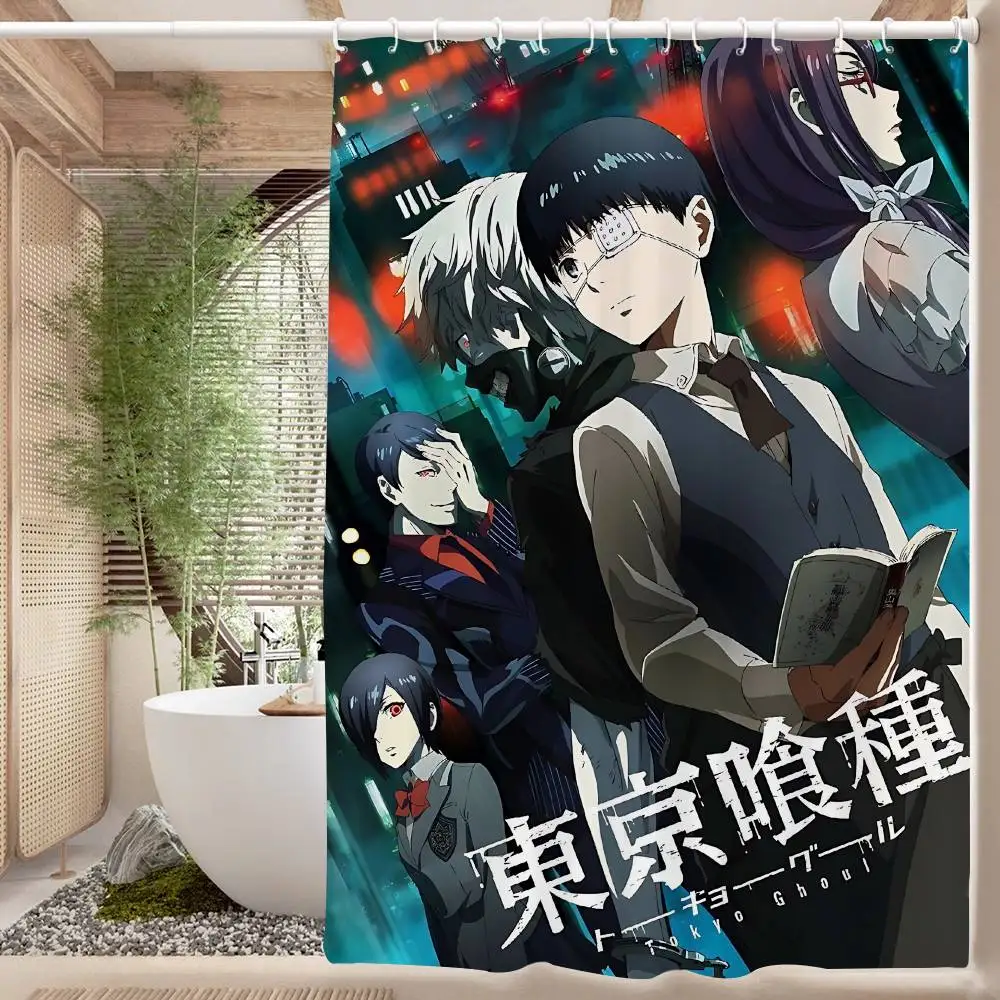 

Классические аниме T-tokyo G-ghoul забавные и креативные пляжные занавески для душа водонепроницаемые полиэстеровые занавески для ванной для украшения ванной комнаты