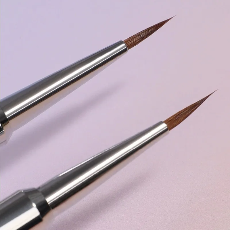

Набор из 1/4 шт. металлических кистей Kolinsky для дизайна ногтей, акриловых и УФ-гелевых кистей, инструмент для маникюра, кисть для ногтей