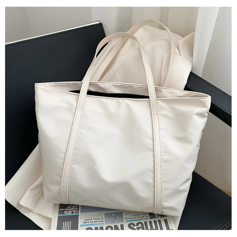 Sac à main Oxford à poignée supérieure pour femmes, fourre-tout simple, solide, de grande capacité, avec fermeture éclair, pour shopping et rue, 2022