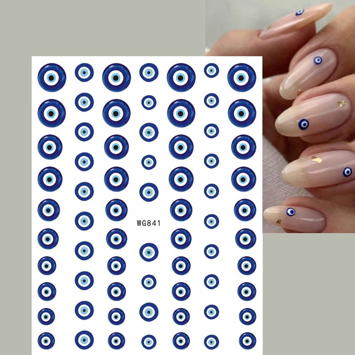 

New 3D Girl Blue Evil Eyes Nail Stickers Self Adhesive Butterfly Design Nail Decals DlY For Manicure Pretty Stickers For Nails