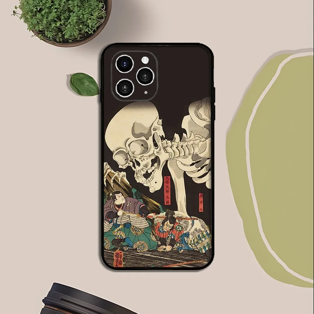 Japan Style Ukiyo-e Phone Case For Iphone 16 15 11 13 14 Pro Max 7 8 Plus X Xr Xs Max 12mini Cover Case