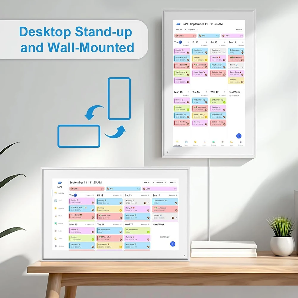 giftnew 15.6 Inch Digital Calendar Wall Touch Screen Chore Chart with 32GB, Smart Family Planner,Wall &Desk Mount Gift US Plug