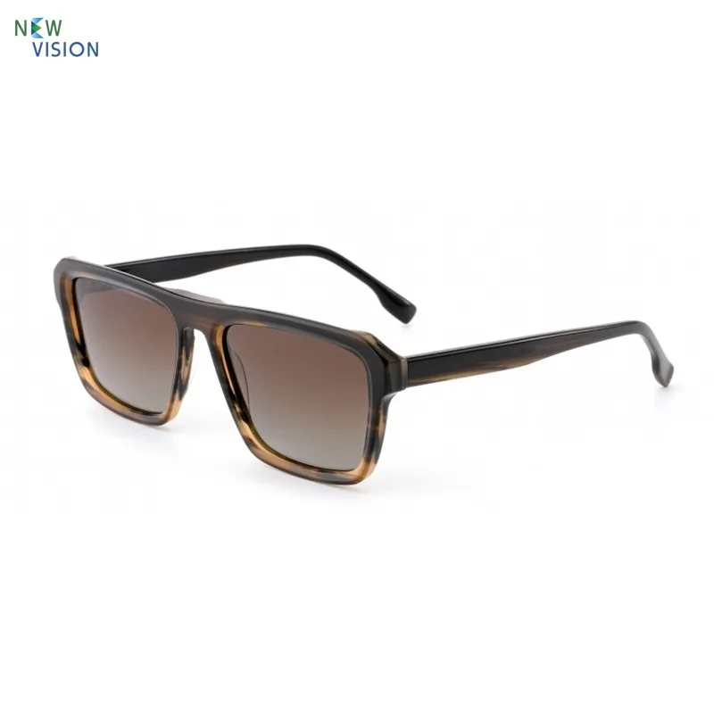 

Новинка 2025, мужские квадратные ацетатные солнцезащитные очки, модные высококачественные ретро-оптические женские уличные поляризационные солнцезащитные очки для вождения, роскошные солнцезащитные очки