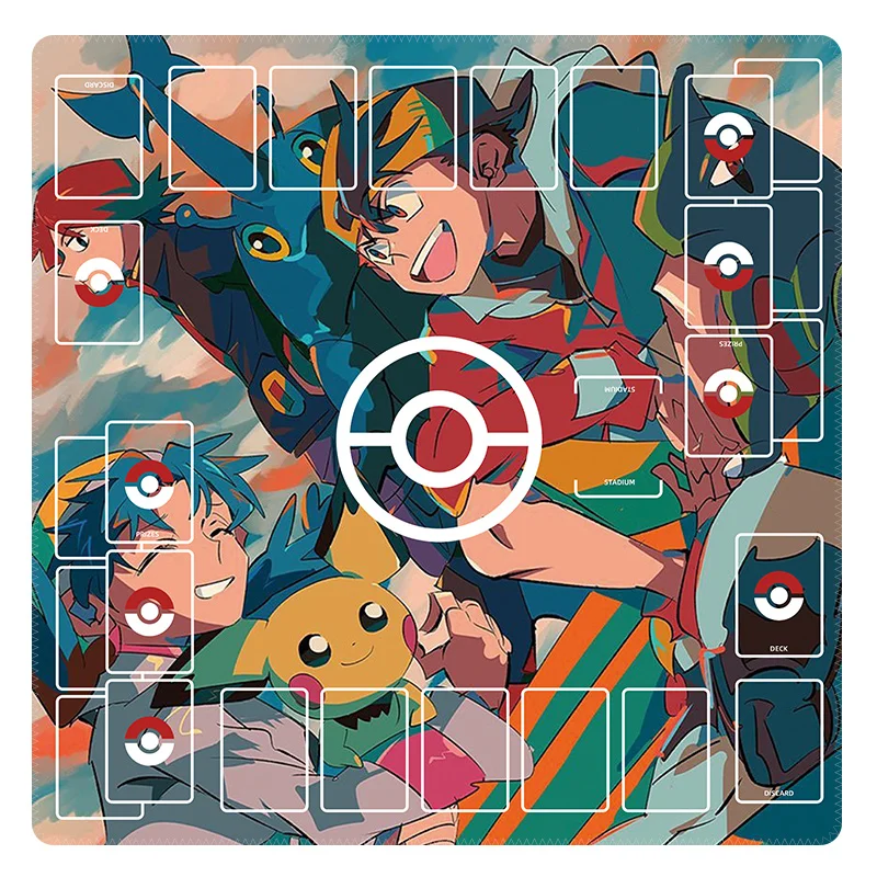 Pokemon Ptcg Kaart Mat Charizard Squirtle Gengar 60X60Cm Gewijd Spel Dubbele Speler Strijd Anime Personages Kaart Pad