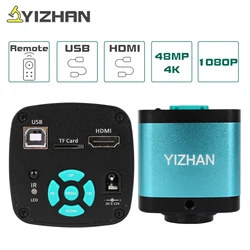 YIZHAN 48MP HDMI USB 1080P 60FPS 4K 4800W przemysłowy elektroniczny cyfrowy mikroskop wideo powiększenie do aparatu do telefonu naprawa PCB