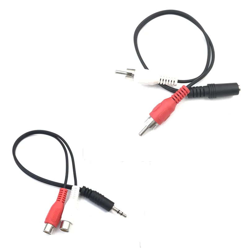 3.5mm Audio Cable Stereo Female To 2RCA Male Aux Audio Cable 2 RCA Y Adapter for DVD TV VCR To Headphone Amplifier Speaker Jack