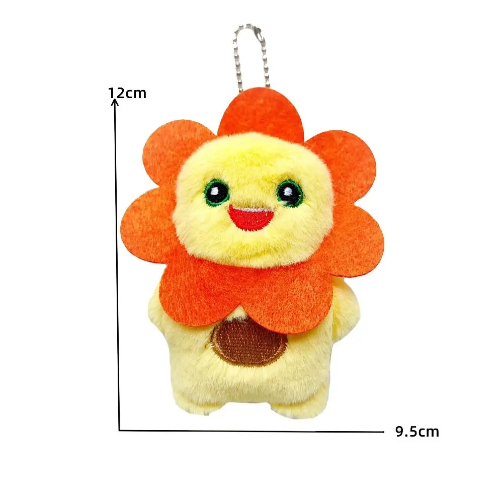 PP Cotton Milk Dragon Keychain Fluffy Soft Sunflower Milk Dragon Keyring Ins Collection Plush Fat Dragon Little Doll Kids