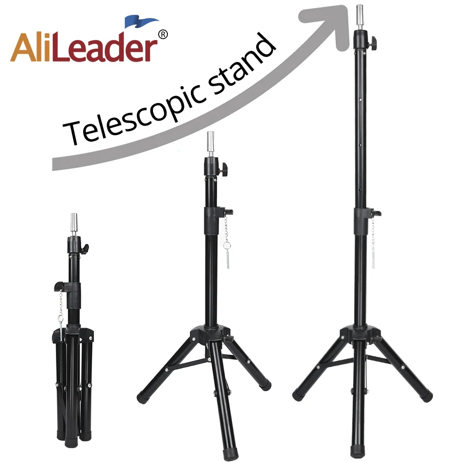 Alileader ayarlanabilir peruk standı Tripod manken kafa standı eğitim kafaları ve tuval blok kafa için peruk kafa standı