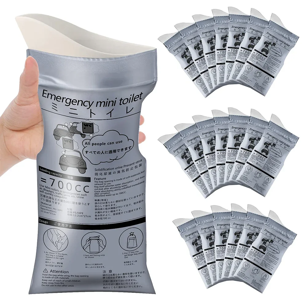 

Outdoor Emergency Urinate Bags, Easy Take Piss Bags, Travel Mini Mobile Toilet for Baby Women and Men, Vomit Bag, 700ml, 1-20Pcs