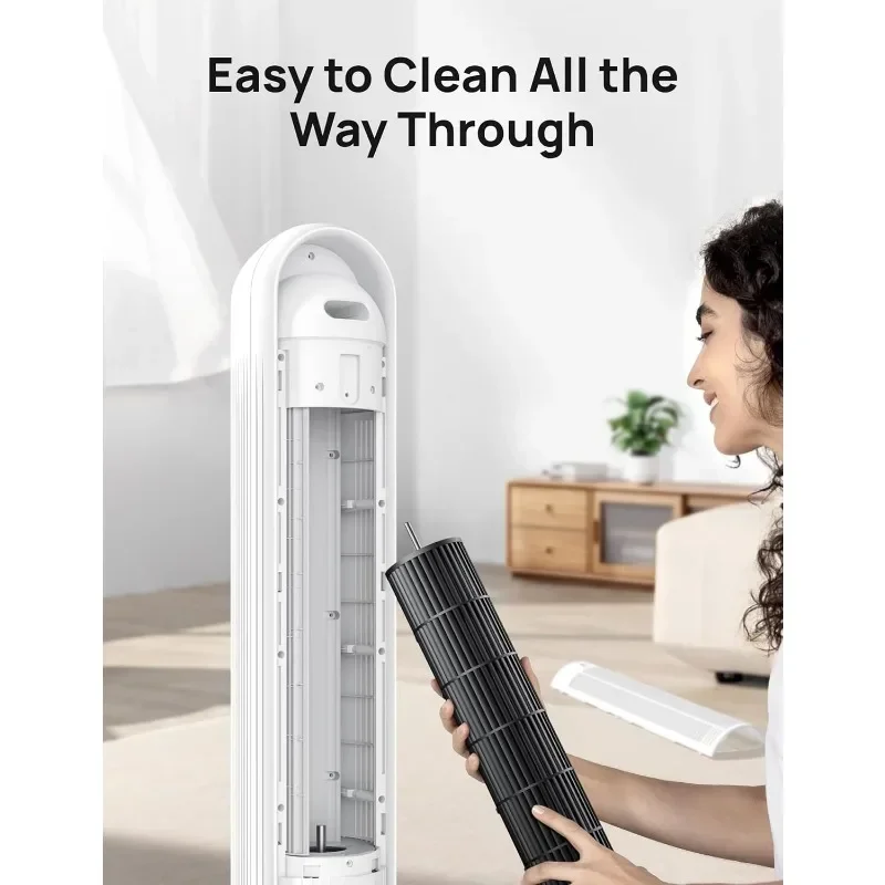 Bedroom Tower Fan Silent Floor Fan Timer, Standing Fan, Bladeless Fan Cooling Appliances