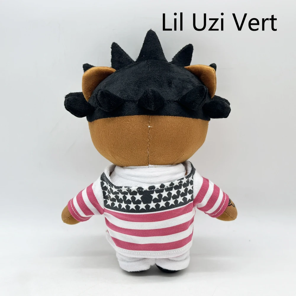 New 26cm Lil Uzi Vert Red and White Striped Clothing Plush Doll Figure Stuffed Toy Cute Boys Girls Fans Collect Gift