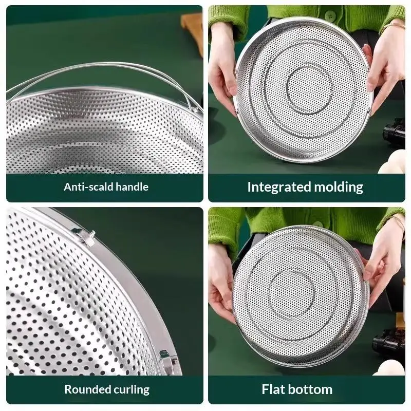 Stainless Steel Food Steamer Basket Pressure Cooker Steamer Basket With Handle Steaming Grid Draining Basket Cooking Utensils