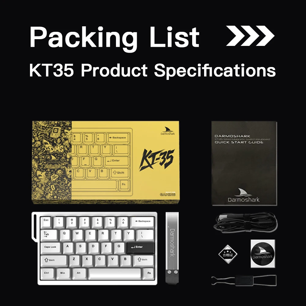 Darmoshark KT35 Magnetic Axis Mechanical Keyboard 35 Keys