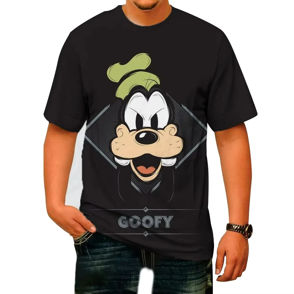 2025 nuevas camisetas con estampado 3D de Disney Goofy, ropa de calle de dibujos animados de Anime, camiseta informal de gran tamaño para hombres y mujeres, camisetas para niños y niñas