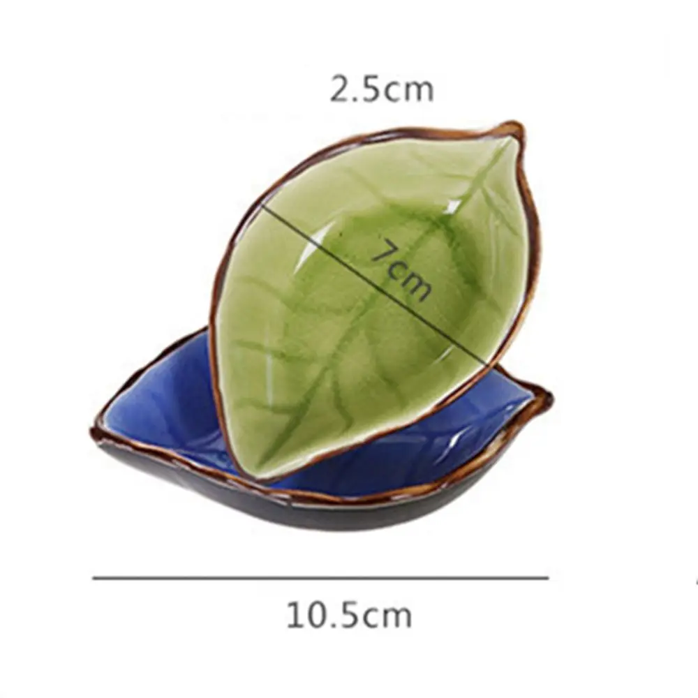 Chinese Ancient Leaf Type Snack Plate Creative Dipping Dish Ceramic Sushi Kitchen Bowl Fashion Durable Small Tableware