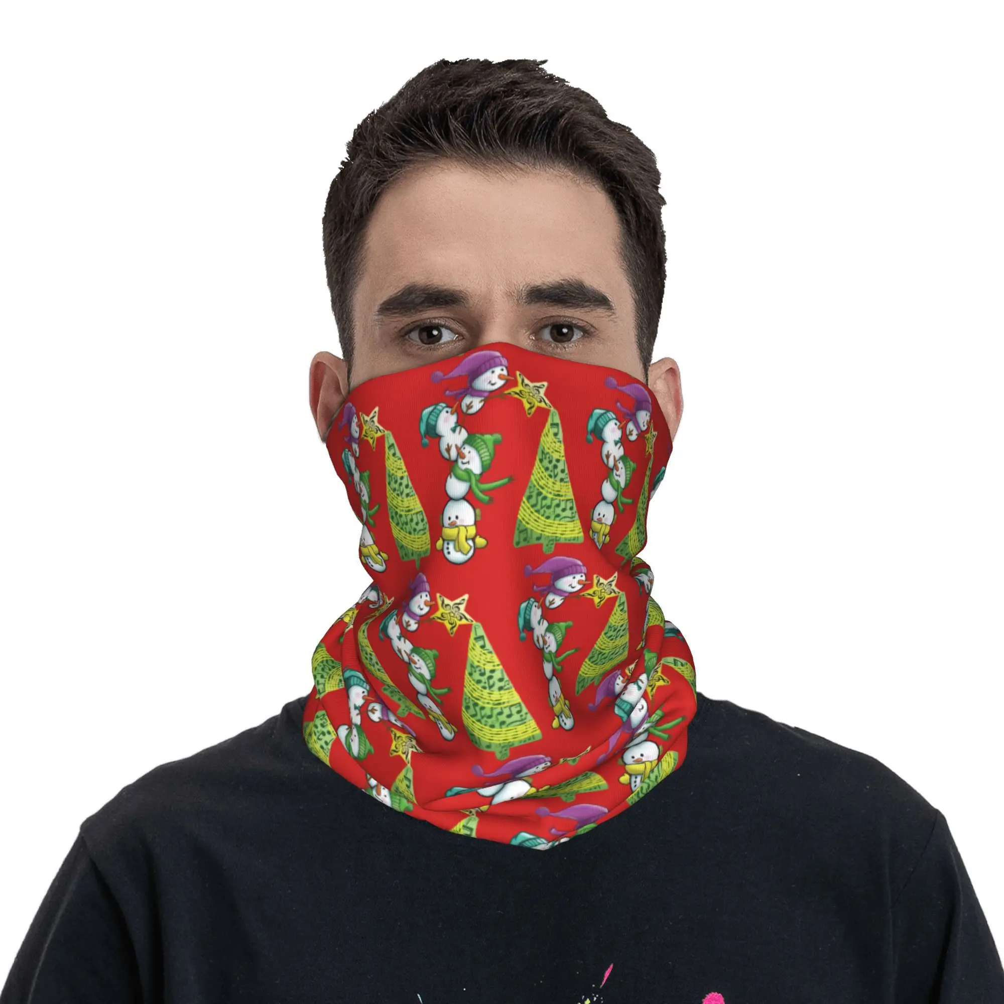 

Musical Christmas Bandana Neck Cover Printed Wrap Mask Scarf Multifunction Headwear Cycling Unisex Adult Windproof