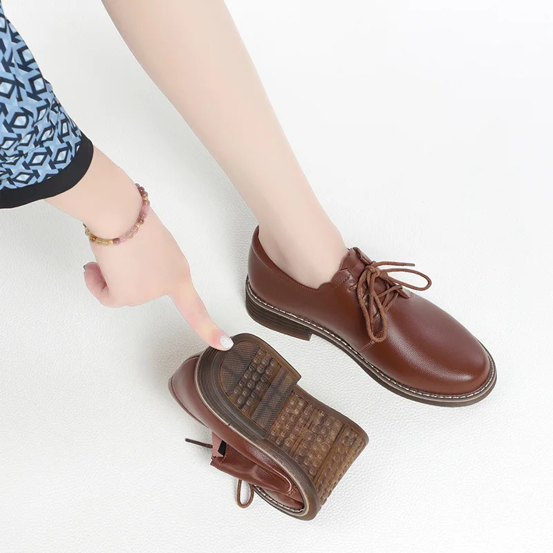أحذية نسائية كاجوال بمقدمة مستديرة من أكسفورد دربي فستان حفلات للسيدات برباط علوي أحذية ترفيهية أحذية رياضية سهلة الارتداء