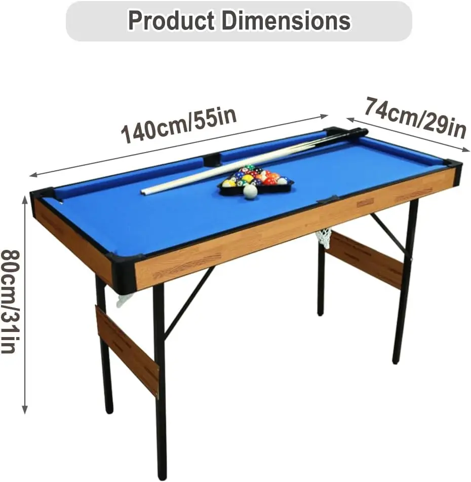 Juego de mesa de billar plegable, mini mesa de juego de billar portátil con todos los accesorios, montaje Simple