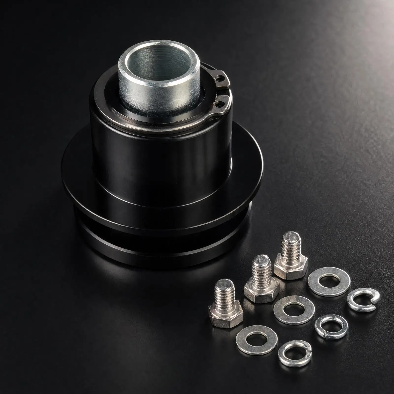 Compact Steering Wheel Hub Adapter with Fasteners Nuts Washers for Motorsport Performance Vehicle Cockpit