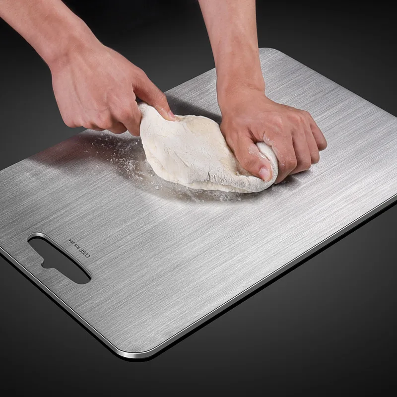 The product can be customized. Stainless steel chopping board Household kitchen chopping board 