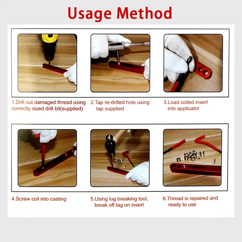 30PCS Metric Thread Repair Tool M5/M6/M8 Self Tapping Screw Sleeve Thread Inserts Inatallation Kit for Car Repair/Restore