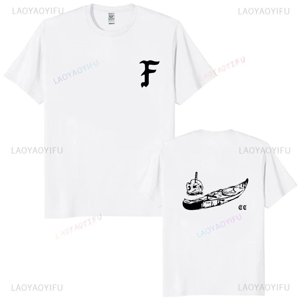 Forward Observations Group Canoe Club Skeleton Graphic T-Shirt, Vintage Unisex Oversized Streetwear Casual Short Sleeve Cotton T