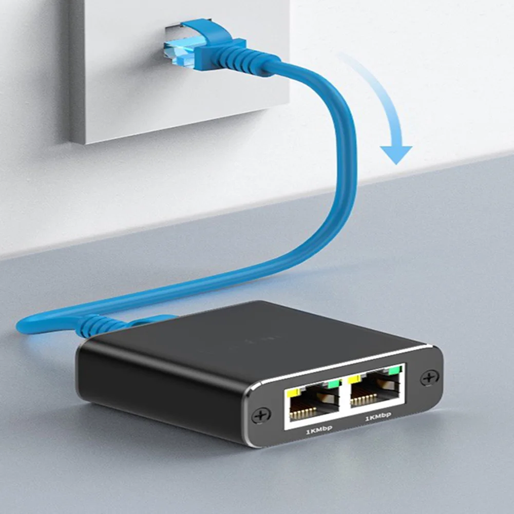 イーサネットスプリッター 1 ～ 2 ギガビット RJ45 LAN ネットワーク拡張 RJ45 イーサネットスプリッターアダプター LAN スプリッター Cat5/5e/6/7/8 で動作します